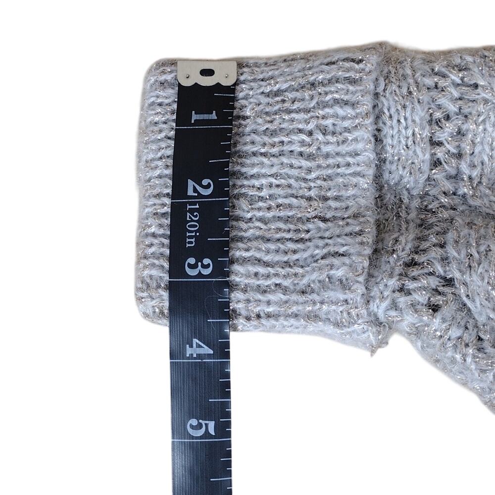 Express Cardigan Women’s Medium Silver Metallic Knit Stretch Cozy Casual Sweater - Picture 9 of 9